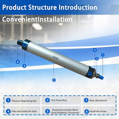 CG WEITENG Pneumatic Mini Pneumatic Cylinder MAL Single Rod Aluminum Double Acting Pneumatic Cylinder 40mm Bore 200mm Stroke(MAL40x200) - color: MAL-40 mm, size: 200 mm