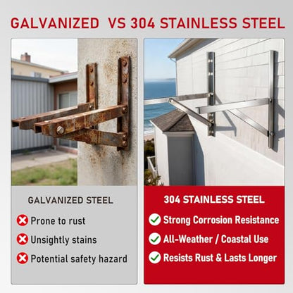 304 Stainless Steel Wall Mount Bracket for 9000-36000 BTU Mini Split AC, Rust Resistant Outdoor Support for Heat Pump System - size: 304 stainless steel 9000-36000BTU