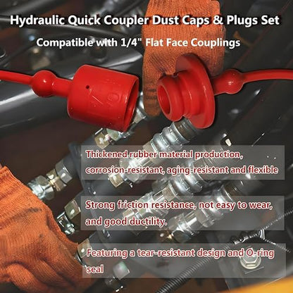 1/4" Hydraulic Fitting Caps and Plugs 8PCS Hydraulic Dust Caps - size: 1/4