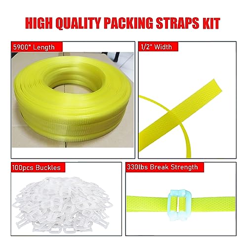Banding Strapping Kit, Packaging Strapping Tool, Yellow - color: Yellow