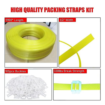 Banding Strapping Kit, Packaging Strapping Tool, Yellow - color: Yellow