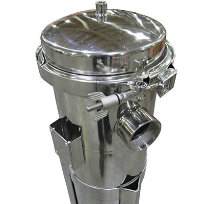 PRM #2 Stainless Steel Bag Filter Housing, 2 Inch NPT Inlet, Dual Side or Bottom 2 Inch NPT Outlet, 100 psi