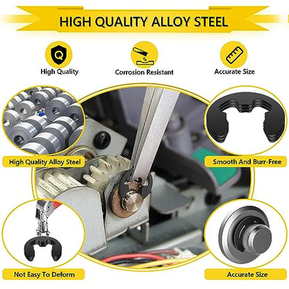 330 PCS External Retaining Rings, 14 Sizes E-Clip for Machines - color: Black, size: 330 pcs