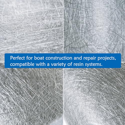 Boat Fiberglass Cloth Mat - 1 Yard Long x 40 Inch Wide, Marine Repair Chopped Strand Molding Casting Roofing Sheets
