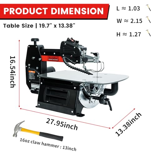 BUCKTOOL 16-Inch Scroll Saw, 1.3A Power Scroll Saws for Woodworking