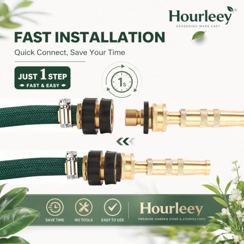Hourleey Garden Hose Quick Connector, 3/4 Inch Male and Female Garden Hose Fitting Quick Connector, 6 Set - size: 6 Set