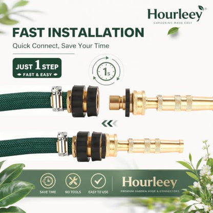 Hourleey Garden Hose Quick Connector, 3/4 Inch Male and Female Garden Hose Fitting Quick Connector, 6 Set - size: 6 Set