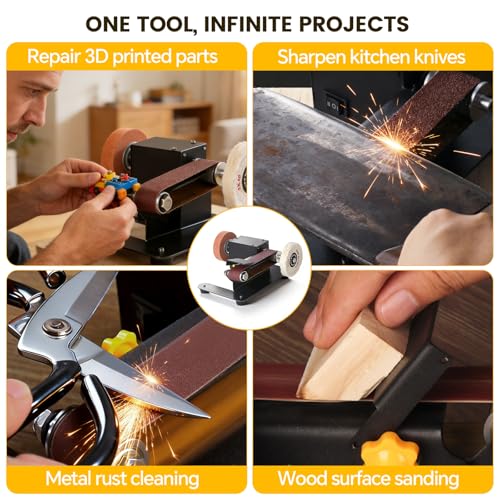 6-In-1 Mini Belt Sander Mini Belt Sander, Electric Small Sander Knife Sharpener Supplies, 7 Adjustable Speed, 795 Motor, Metal Wood DIY Handcraft, Tool & Knife Sharpening (Ultimate). - style: Wet/Dry Pro - Ultimate Master Set