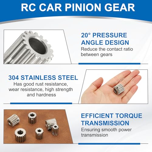 uxcell 1 Mod 17T Spur Gear 10mm Bore, 304 Stainless Steel Pinion Gear - size: 1 Mod 17T, 10mm