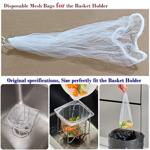 100 Sink Strainer Net Bags mesh Bag for Sink Strainer Basket Holder