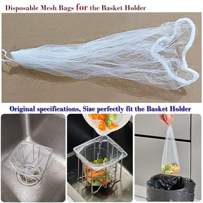 100 Sink Strainer Net Bags mesh Bag for Sink Strainer Basket Holder