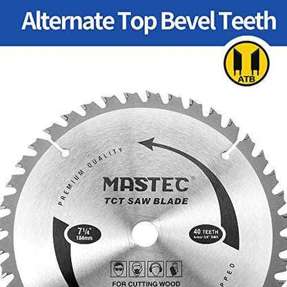 7-1/4 Inch Circular Saw Blade with 40T ATB Anti Kickback Feature for Wood and 5/8-Inch DMK Arbor - size: 7-1/4 Inch 40T