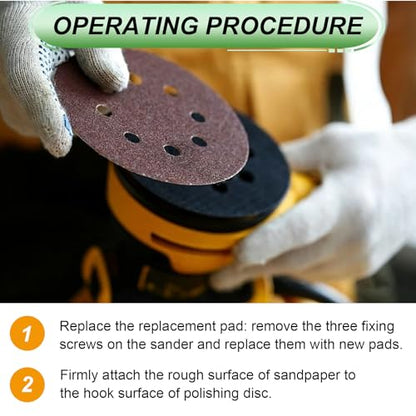 2 Pack 5" 8 Hole Hook and Loop Orbital Sander Pads Compatible, Sander Replacement Pad for Furniture Manufacturing, Automobile Maintenance Random Orbital Sanders