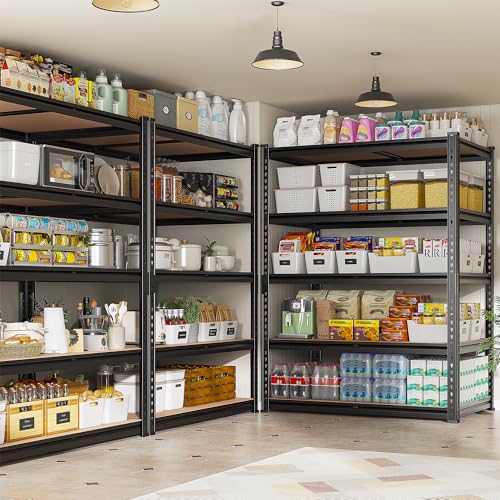 REIBII 2400LBS Garage Shelving,36" Wx16" Dx72" H Shelves for Basement - color: Black