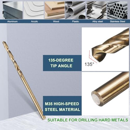 METALLIXITY Drill Bit (1.5mm) M35 5% Cobalt High-Speed Steel 135° 2Pcs - size: 1.5mm