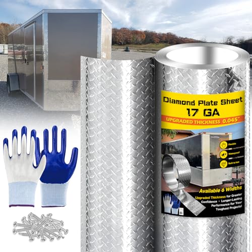 Diamond Plate Aluminum Sheet – 3003 H22, 17GA 0.045" Thick, Heavy-Duty Aluminum Sheet Metal 4" x 120", Rust-Resistant Metal Panel for Kitchen, Bathroom, Walk-in Refrigerators, Trailers & DIY Projects - size: 4" x 120"