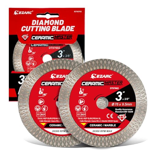 EZARC 3 Inch Super Thin Diamond Tile Blade, 3/8" Arbor, 2-Pack - size: 3 Inch