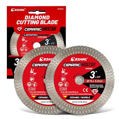 EZARC 3 Inch Super Thin Diamond Tile Blade, 3/8" Arbor, 2-Pack - size: 3 Inch