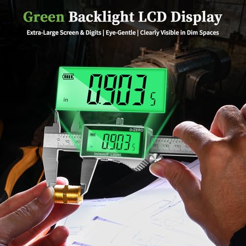 Rechargeable Digital Caliper 6 Inch, Large Backlit LCD Display