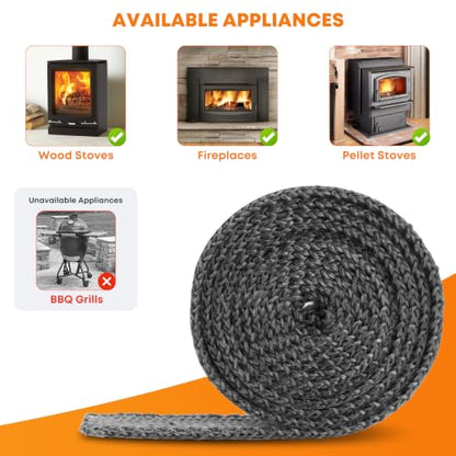 Stanbroil Stove Gasket Tape, 3/4" Width, 1/8" Thick, 72" Length - size: 3/4" Wide - 1/8" Thick
