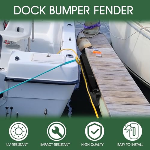 Boat Dock Bumpers for Edge/Piling,Dock Bumpers for Post/Pylon/Straight Edge - style: 2Pack-Black