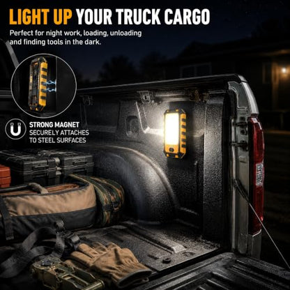 innofox 2-Pack LED Rechargeable Magnetic Work Light 1500 Lumens, Hanging Hook with 3 Modes, LED Work Light for Car Repair, Camping, and Hurricane Use - size: Portable