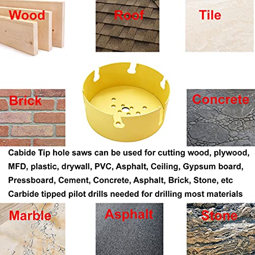 MaxTool 12" TCT Hole Saw 305mm Carbide Tip Holesaw 2.25" Deep with 5/8-18 Thread for Cutting Asphalt Brick Concrete MDF Tough Material; CT00Y57R1200 - size: 12"