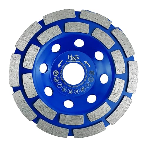 NBB Diamond Surface Grinding Wheel Diamond Cup Grinding Disc Double Row Cutters 5" with 7/8" bore General Purpose Grinding Dry or Wet for Stone Concrete Granite Marble Ceramic Tile Cement - style: Double 125mm
