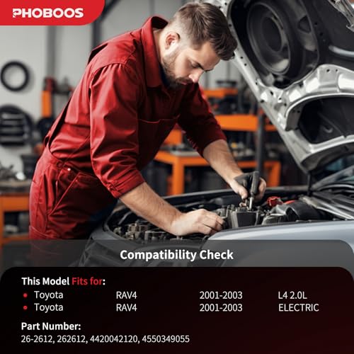 PHOBOOS Hydraulic Power Steering Rack and Pinion Assembly Compatible with Toyota RAV4 2001-2003 L4 2.0L/ELECTRIC, New Unit, Leak Resistance, Direct Fit, Ref.26-2612 - size: 26-2612
