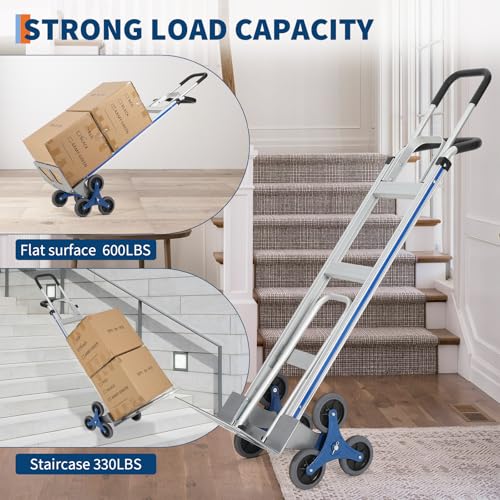 Aluminum Stair Climbing Cart,600 LBS with Extendable Base Plate, - color: Stair Climbing 600lbs