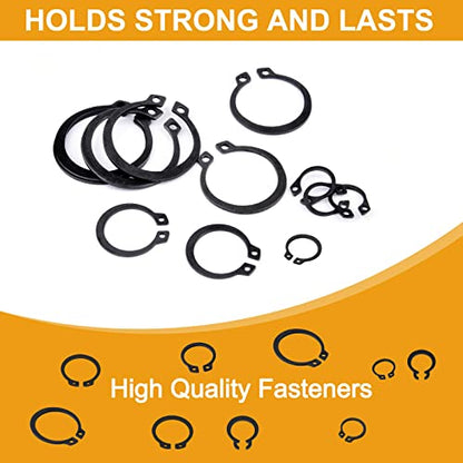 VIGRUE 500Pcs Snap Rings Assortment Circlip Snap Retaining Clip Rings Set - size: 500PCS