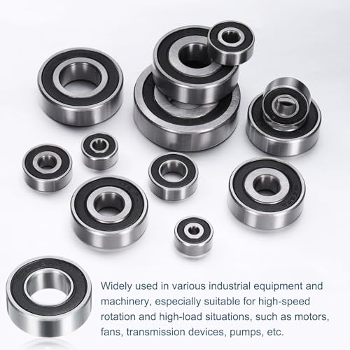 uxcell 1607-2RS Deep Groove Ball Bearing, 4pcs 7/16" x 15/16" x 5/16" Hign Carbon Chrome Steel Z2 Double Rubber Sealed Bearing (P6) - size: 1607-2RS 7/16" x 15/16" x 5/16"