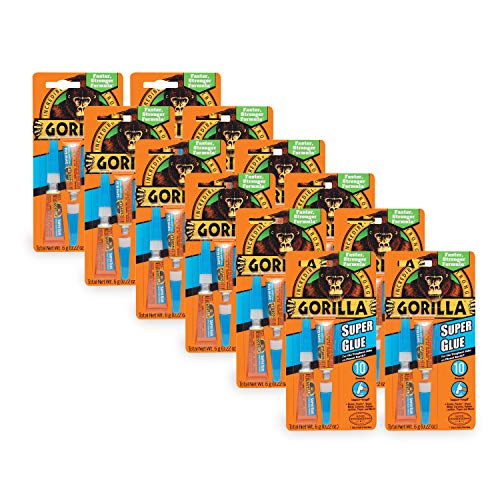 Gorilla Super Glue, Two 3 Gram Tubes, Clear, (Pack of 12) - size: 12 - Pack