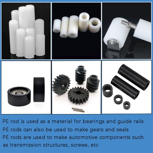2 Pcs HDPE Rod,High Density Polyethylene Round Rod,5/8"x 13" Plastic Round Rod for Mechanical Processing of Various Parts and DIY Projects(White) - size: 5/8"x 13"