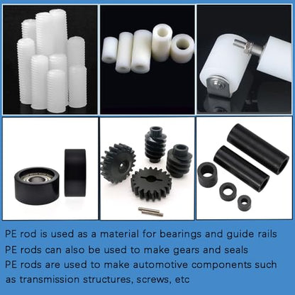 2 Pcs HDPE Rod,High Density Polyethylene Round Rod,5/8"x 13" Plastic Round Rod for Mechanical Processing of Various Parts and DIY Projects(White) - size: 5/8"x 13"