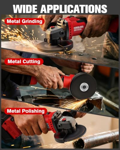 20V Cordless Angle Grinder, Compatible with Milwaukee M18 Battery