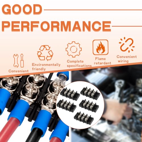 4PCS 7 Circuits Dual Row Screw Terminals Strip with 56PCS Connector - style: 7 Circuits
