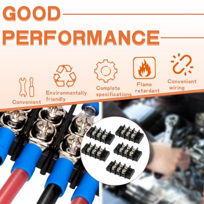 4PCS 7 Circuits Dual Row Screw Terminals Strip with 56PCS Connector - style: 7 Circuits