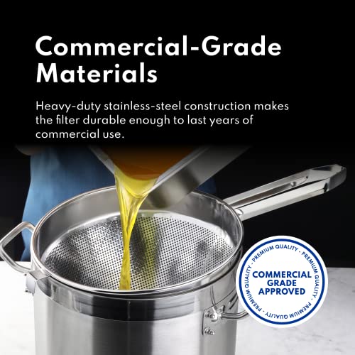 New Star Foodservice 34257 18/8 Stainless Steel China Cap Strainer, 8-Inch, Fine Mesh