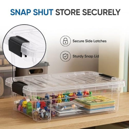 Superio 13.7 Quart Clear Plastic Storage Bin with Lid, Stackable Organizer Box, BPA-Free Storage Container for Home, Garage, School & Office, 1 Pack - size: 13.7 Quart