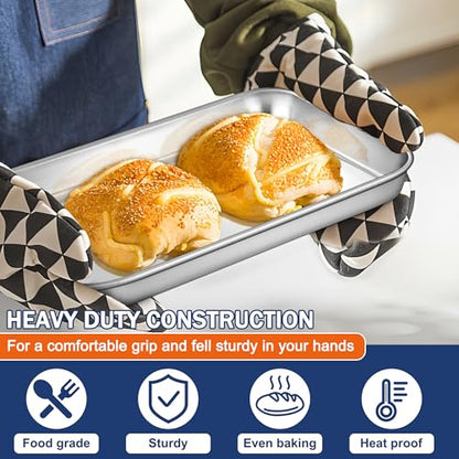 P&P CHEF Baking Sheet Pan, Stainless Steel Cookie Sheet, 10.5 Inch & 2 Pcs - size: 10.5 Inch