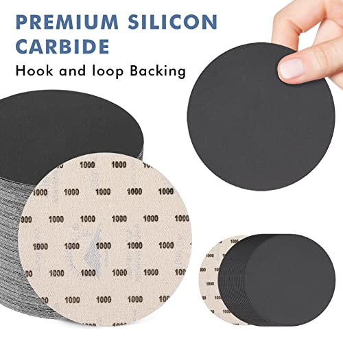 6 Inch 25 PCS 1000 Grit Sanding Disc Wet Dry Sandpaper Hook Loop Sand Paper - style: Grit 1000