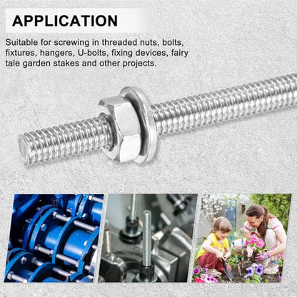 M METERXITY 6Pcs Fully Threaded Rod M4x100mm Right Hand Thread Bar Studs - size: M4x100mm