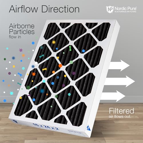 Nordic Pure 12x24x2 Pleated MERV 8 Pure Carbon Air Filters 3 Pack - style: MERV 8 Pure Carbon