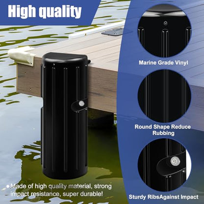 Dock Bumper Fender, Inflatable Protection - Heavy Duty Boat Dock Bumpers, Protect Docks & Ships from Damage Caused collisions - color: 3 Pack-Black