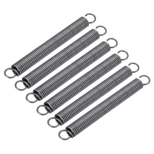 uxcell Extension Spring - 2.5mm Wire Dia, 18mm OD, 180mm Free Length Spring Steel Small Dual Hook Tension Spring, 6Pcs - size: 180mm
