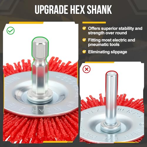 DTGN 8 Pcs Wire Wheel Cup Pen Brush Set for Drill with 1/4 Inch Hex Shank