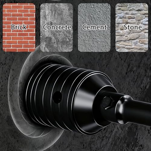 DECKRKAT 4-1/2" Concrete Hole Saw Kit,Electroplated Black Quenching Tech,Heavy-Duty Thickened Alloy Teeth,SDS Plus Shank & 2 Center Bits for Concrete,Brick,Stone. - size: (115mm)4-1/2"