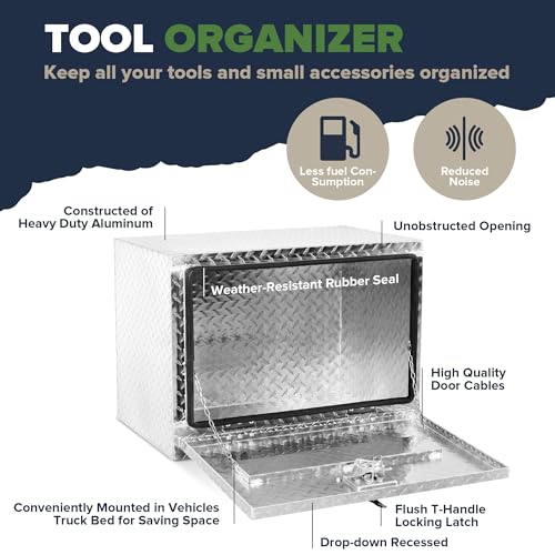 ARKSEN 24" x 17" x 18" Underbody Tool Box, Heavy Duty Storage Chest,Silver - color: Silver, size: 24-inch
