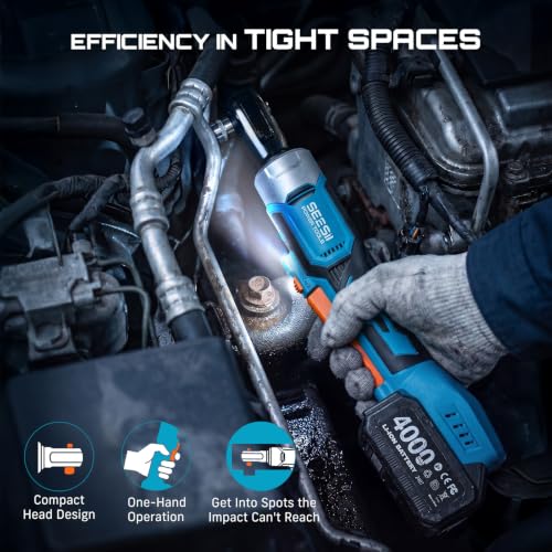 Seesii 1/2" Impact Wrench & 3/8" Ratchet Combo Kit for Auto Repair - size: 1000 N.m